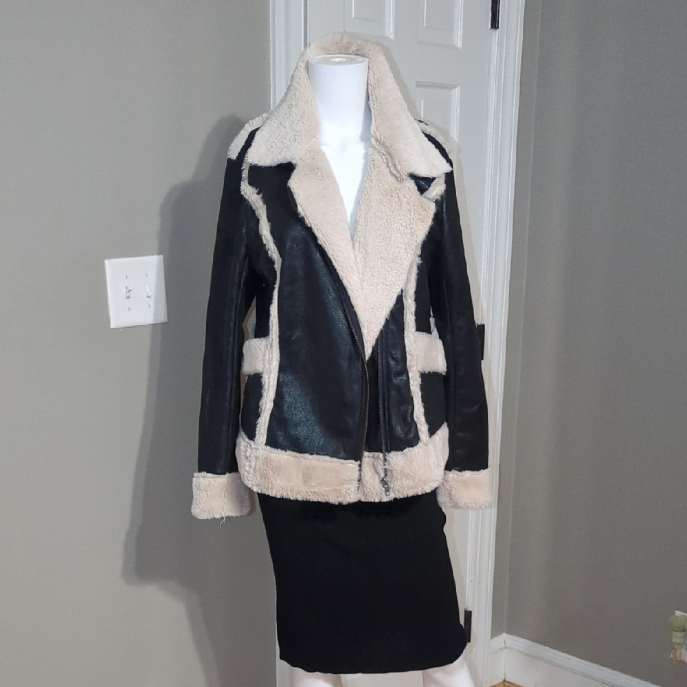 MINKPINK Black and Cream Teddy Jacket